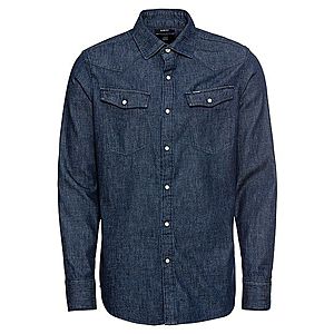 G-Star RAW Košeľa '3301 slim shirt l\s' modrá denim vyobraziť