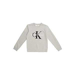 Calvin Klein Jeans Mikina sivá melírovaná / čierna / biela vyobraziť