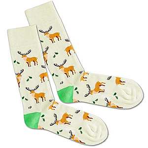 DillySocks Ponožky 'Deer Pack' hnedé / mätová vyobraziť