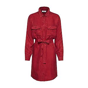 EDITED Košeľové šaty 'Farha' červená / bordová vyobraziť