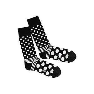 DillySocks Ponožky 'Dot Stripe Night' čierna / biela vyobraziť