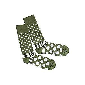 DillySocks Ponožky 'Dot Stripe Nature' zelená / biela vyobraziť