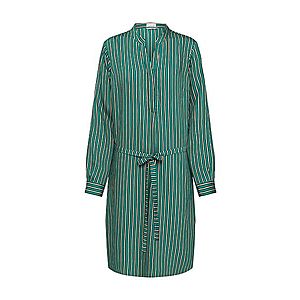 re.draft Košeľové šaty 'Striped Dress' svetlohnedá / jedľová vyobraziť
