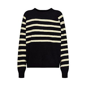 NA-KD Mikina 'striped knitted sweater' pastelovo žltá / čierna vyobraziť