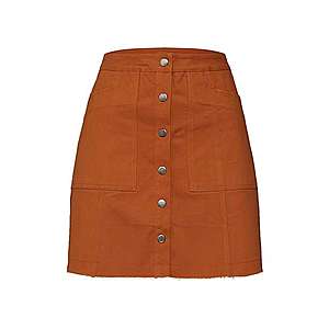 Missguided Sukňa 'Button Through A Line Mini Skirt' hrdzavohnedá vyobraziť