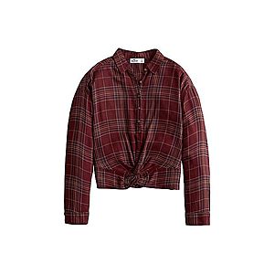 HOLLISTER Blúzka 'XM19-OCT 4 LS TWIST HEM POPOVER 3CC' vínovo červená vyobraziť