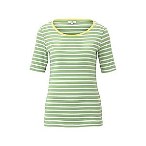 TOM TAILOR Tričko zelená / krémová vyobraziť