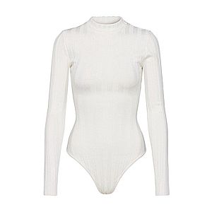 Missguided Tričko 'EXTREME RIB CREW NECK' biela vyobraziť