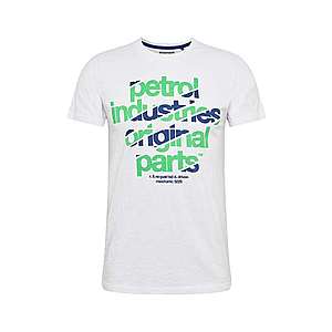 Petrol Industries Tričko biela melírovaná / svetlozelená / tmavomodrá vyobraziť