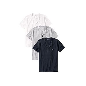 Abercrombie & Fitch Tričko biela / námornícka modrá / sivá vyobraziť