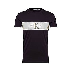 Calvin Klein Tričko 'Reflective Stripe' biela / čierna vyobraziť