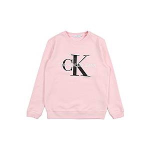 Calvin Klein Jeans Mikina biela / čierna / ružová vyobraziť