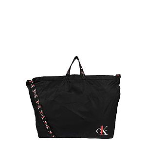 Calvin Klein Jeans Shopper 'CK1 XL SHOPPER TAPEALLOVER' biela / čierna / červené vyobraziť