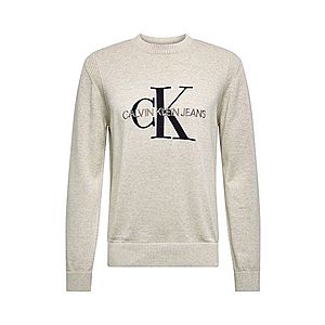 Calvin Klein Jeans Sveter sivá melírovaná / béžová vyobraziť