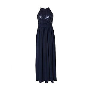 STAR NIGHT Večerné šaty 'long dress (american cut) chiffon & sequins' námornícka modrá vyobraziť