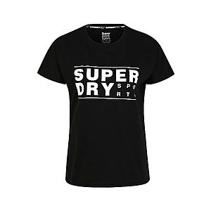 Superdry Funkčné tričko biela / čierna vyobraziť