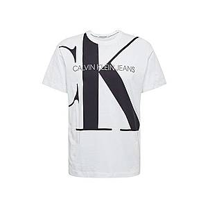Calvin Klein Tričko 'Upscale Monogram Logo Reg Tee' biela / čierna vyobraziť