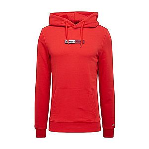 Tommy Jeans Sveter 'TJM EMBROIDERED BOX HOODIE' červené vyobraziť