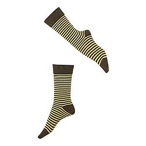 DillySocks Ponožky 'Yellow Liner' sivá / žltá vyobraziť