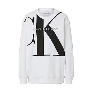 Calvin Klein Jeans Mikina čierna / biela vyobraziť