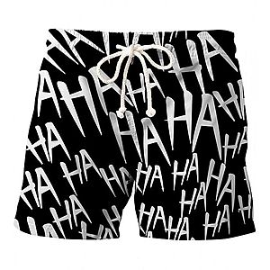 Just Hahaha WHITE Swim Shorts vyobraziť