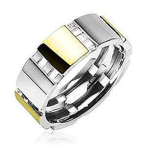 Oceľový prsteň s časťami zlatej farby D1.7 vyobraziť