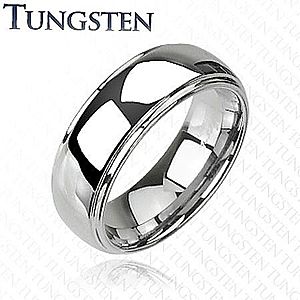 Tungstenový - Wolfrámový prsteň lesklý s vyvýšeným stredom D8.9 vyobraziť
