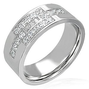Oceľový prsteň so zirkónmi a nápisom LOVE D10.18 vyobraziť
