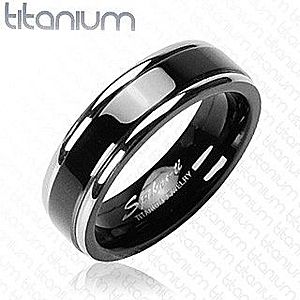 Titánový prsteň, čierny pás D9.17 vyobraziť