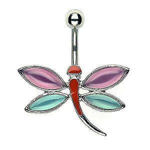 Piercing do pupku vážka - ružovomodré krídla N12.31 vyobraziť