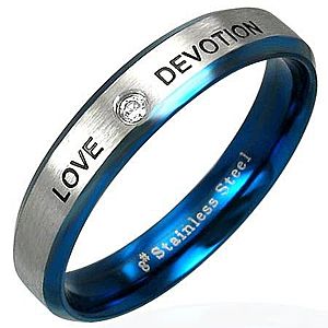Oceľový prsteň LOVE DEVOTION so zirkónom K11.10 vyobraziť