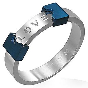 Oceľový prsteň LOVE - rozpoltené srdce K12.18 vyobraziť