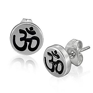 Puzetové oceľové náušnice s hinduistickým symbolom ÓM AC05.06 vyobraziť