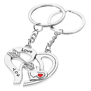 Kľúčenky pre zamilovaných - dve polovice srdca, šíp, srdiečka Y23.2 vyobraziť