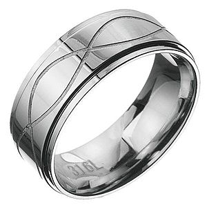 Oceľový prsteň - obrúčka s dvoma vlnkami C27.3 vyobraziť