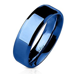 Oceľový prsteň - modrá plochá obrúčka, 6 mm C26.4 vyobraziť