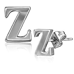 Oceľové náušnice - písmenko Z, puzetky AA12.08 vyobraziť