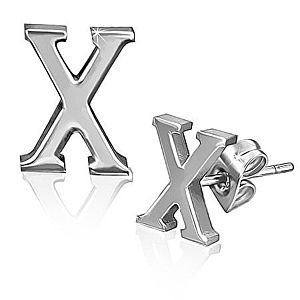Oceľové náušnice - hladký tvar písmena X AA12.12 vyobraziť
