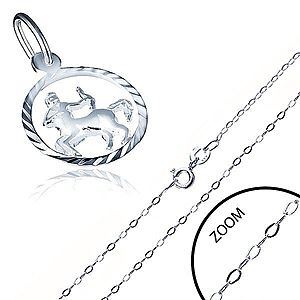 Strieborný náhrdelník 925 - jemná retiazka a prívesok znamenia STRELEC AA33.09 vyobraziť
