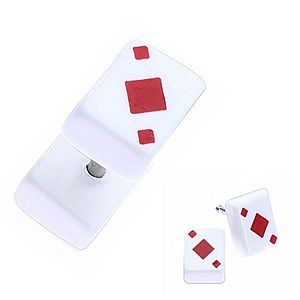 Falošný akrylový plug do ucha - hracia karta, červená kára PC33.20 vyobraziť