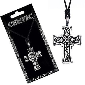 Náhrdelník so šnúrkou – čierny, keltský kríž Y51.14 vyobraziť