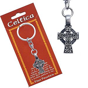 Patinovaná kľúčenka - keltský kríž s kruhom a ornamentmi AA48.13 vyobraziť