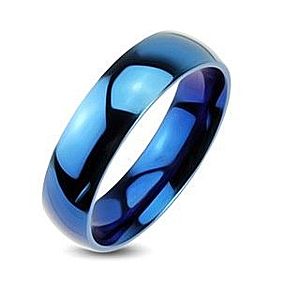Modrá kovová obrúčka - hladký prsteň so zrkadlovým leskom L11.07 vyobraziť
