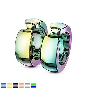 Hladké farebné oceľové náušnice, lesklé klipsňové kruhy Z26.06 vyobraziť