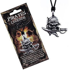 Šnúrkový náhrdelník - čierny s pirátskou lebkou hrdloreza AC1.05 vyobraziť