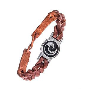 Karamelovo hnedý náramok - kožený, maorský symbol Koru AC3.07 vyobraziť