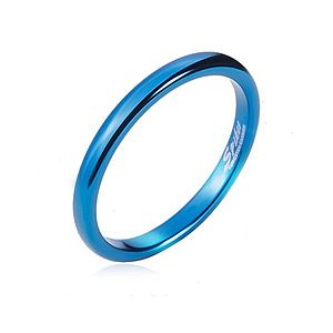 Prsteň z tungstenu - hladká modrá obrúčka, zaoblená, 2 mm L7.05 vyobraziť