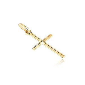 Zlatý prívesok 585 - malý lesklý kríž s gravírovaným X GG06.17 vyobraziť