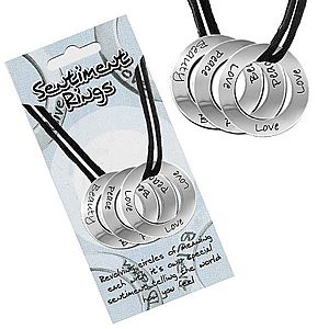 Šnúrkový náhrdelník - kolieska s nápismi "Love, Peace, Beauty" AC12.23 vyobraziť