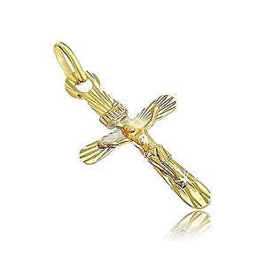 Prívesok zo 14K zlata - oválny kríž s vystúpeným Kristom GG07.02 vyobraziť